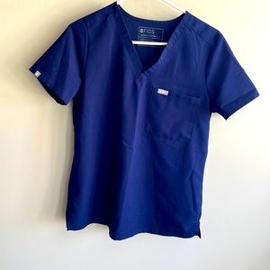 Figs Catarina One-pocket Scrub Top Navy